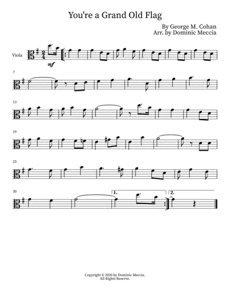 You're a Grand Old Flag (arr. Dominic Meccia)