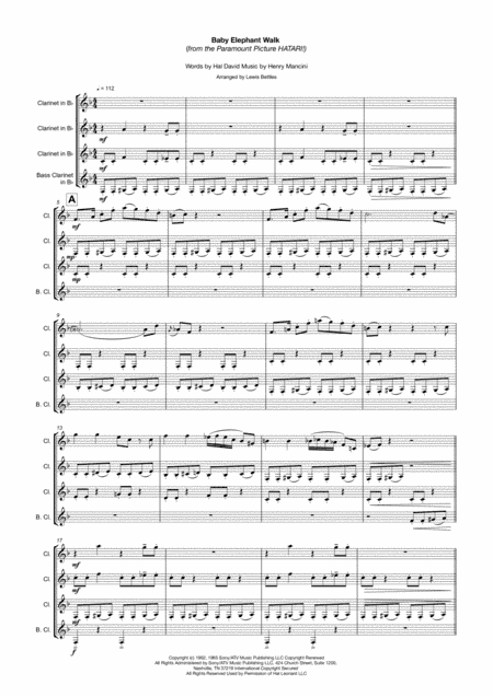 Baby Elephant Walk from the Paramount Picture HATARI! (arr. Lewis Bettles)