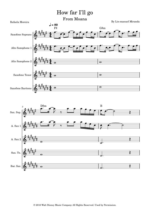 How Far I'll Go (arr. Rafaela Moreira)