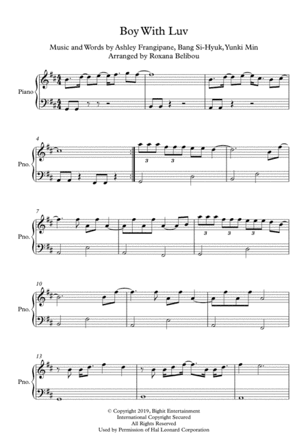 Boy With Luv (arr. Roxana Belibou)