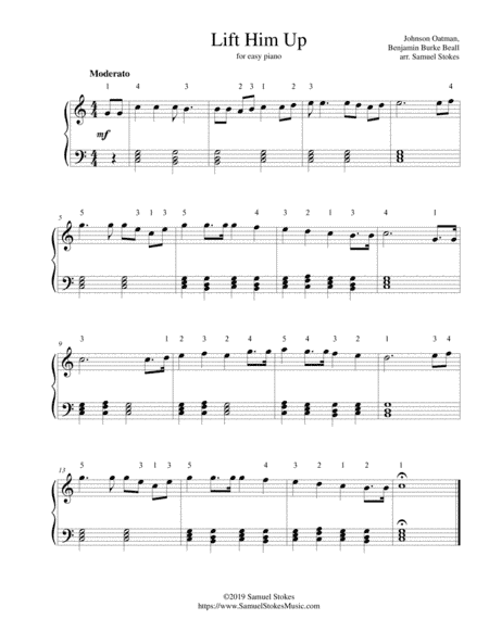 Lift Him Up - for easy piano (arr. Samuel Stokes)