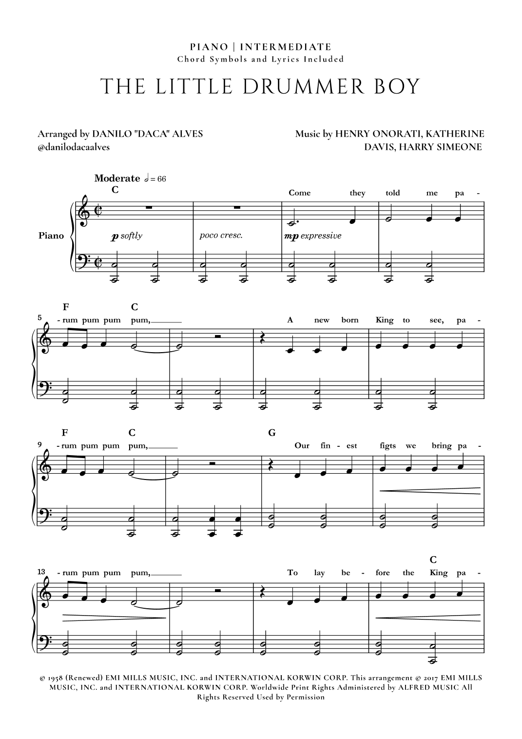 The Little Drummer Boy (arr. Danilo "Daca" Alves)