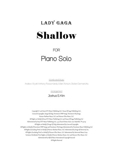 Shallow (arr. Joshua S. Kim)