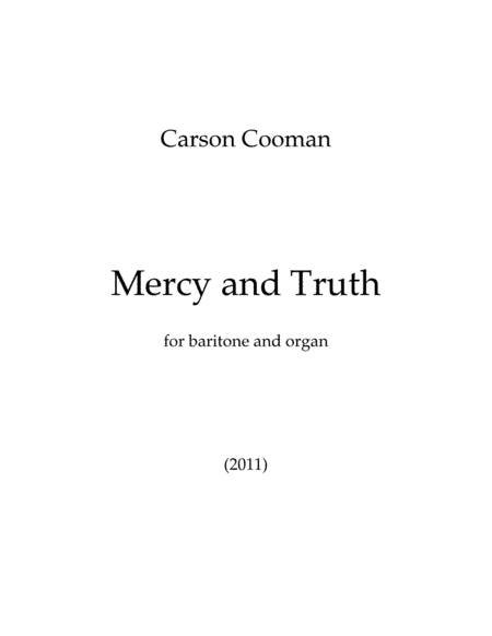 Mercy and Truth (baritone and organ version)