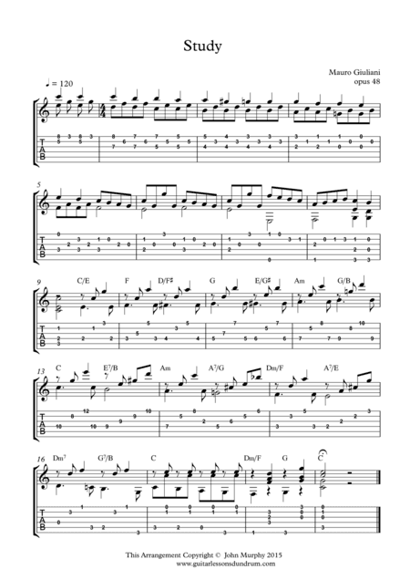 Study in C for Guitar (arr. John Murphy)