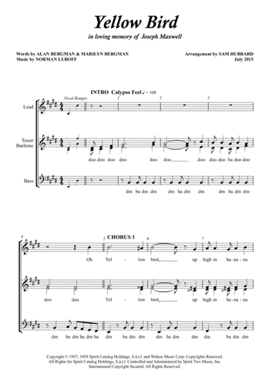 Yellow Bird (arr. Sam Hubbard)