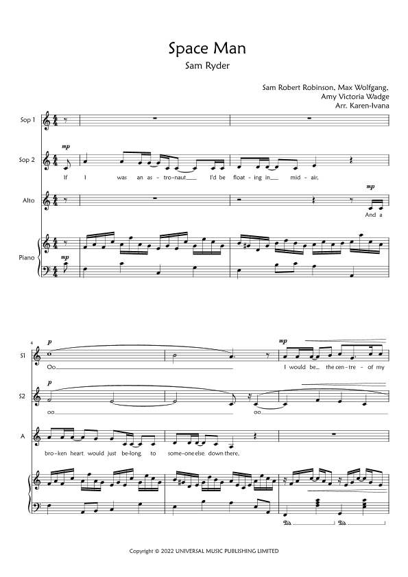Space Man (arr. Karen Ivana)