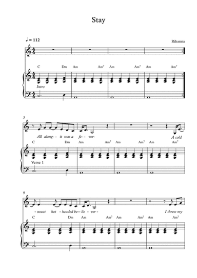 Stay (arr. Pineapplechord)