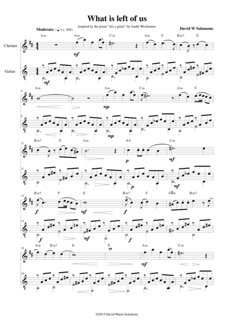 What is left of us - for clarinet and guitar