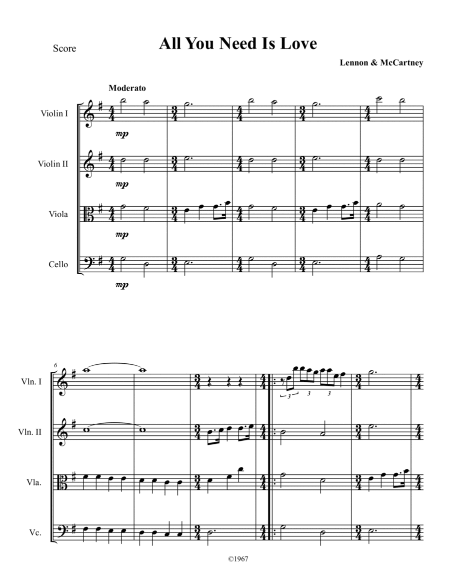 All You Need Is Love (arr. Tom Strauch)