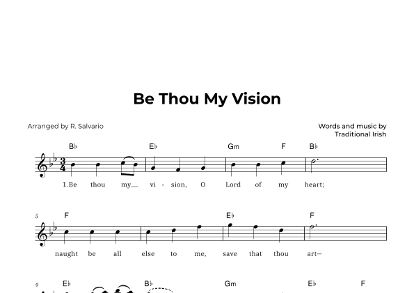 Be Thou My Vision (Key of B-Flat Major) (arr. R. Salvario)