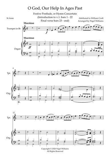 O God, Our Help In Ages Past, for Trumpet and Organ (arr. Nigel Williams)