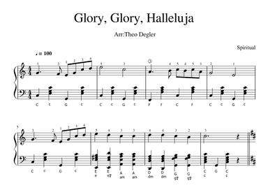 Glory, Glory, Halleluja (arr. Theo Degler)