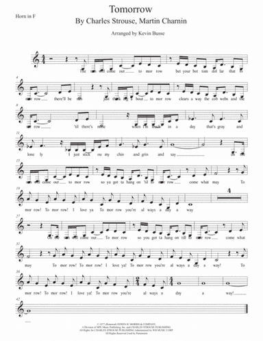 Tomorrow (arr. Kevin Busse)