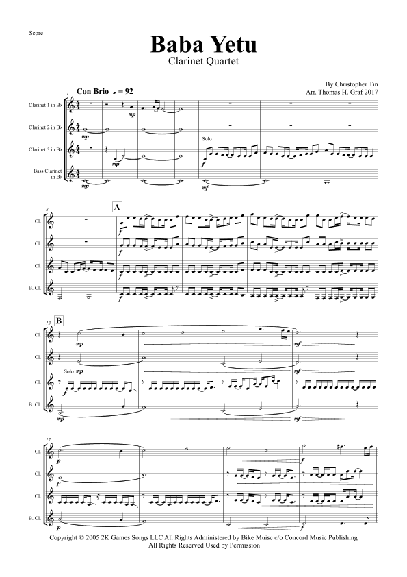 Baba Yetu (arr. Thomas Graf)