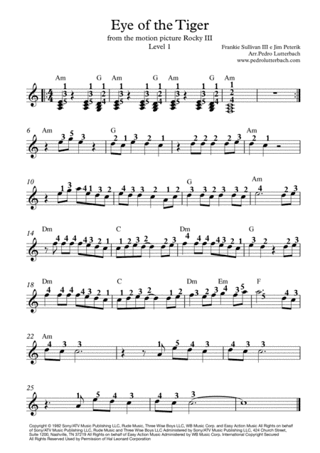 Eye Of The Tiger (arr. Pedro Lutterbach)