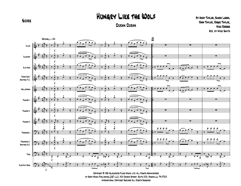 Hungry Like The Wolf (arr. Mike Smith)