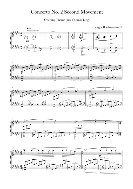 Rachmaninoff Concerto no. 2 second movement theme (arr. Thomas Ling Swee Chin)