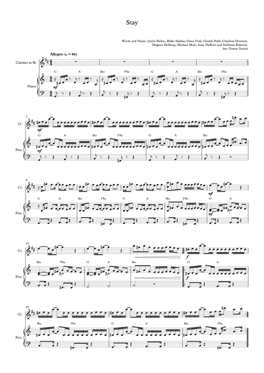 Stay (arr. Tomaž Nedoh)
