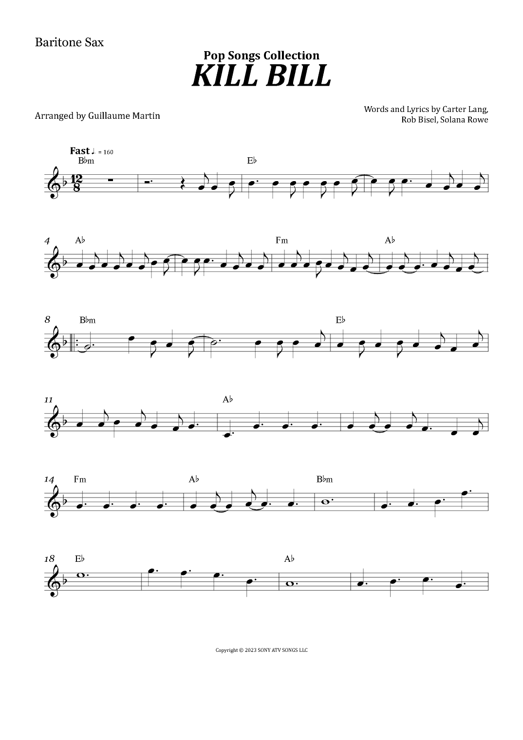 Kill Bill (arr. Guillaume Martin)