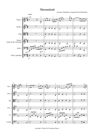 Shenandoah for String Orchestra (arr. David Burndrett)