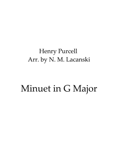 Minuet in G Major (arr. Nick Lacanski)