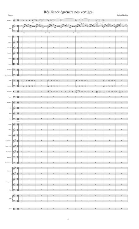 Résilience égrènera nos vertiges (solo soprano piano choir and orchestra )
