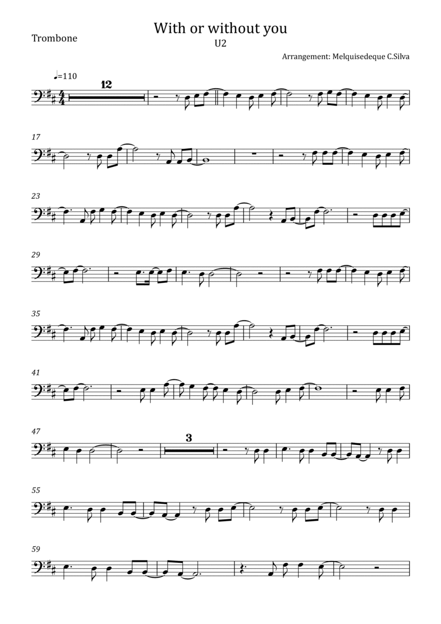 With Or Without You (arr. Melquisedeque C.Silva)