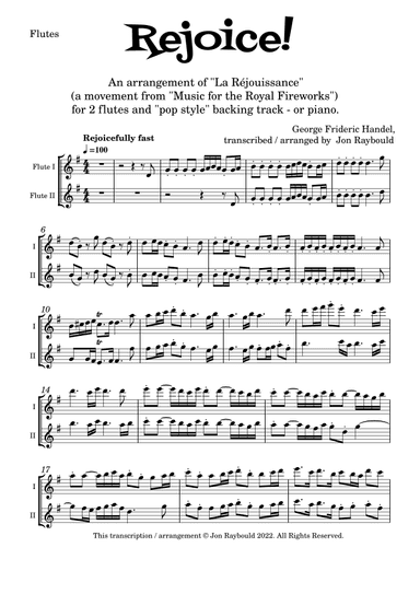 REJOICE! for two flutes (arr. Jon Raybould)