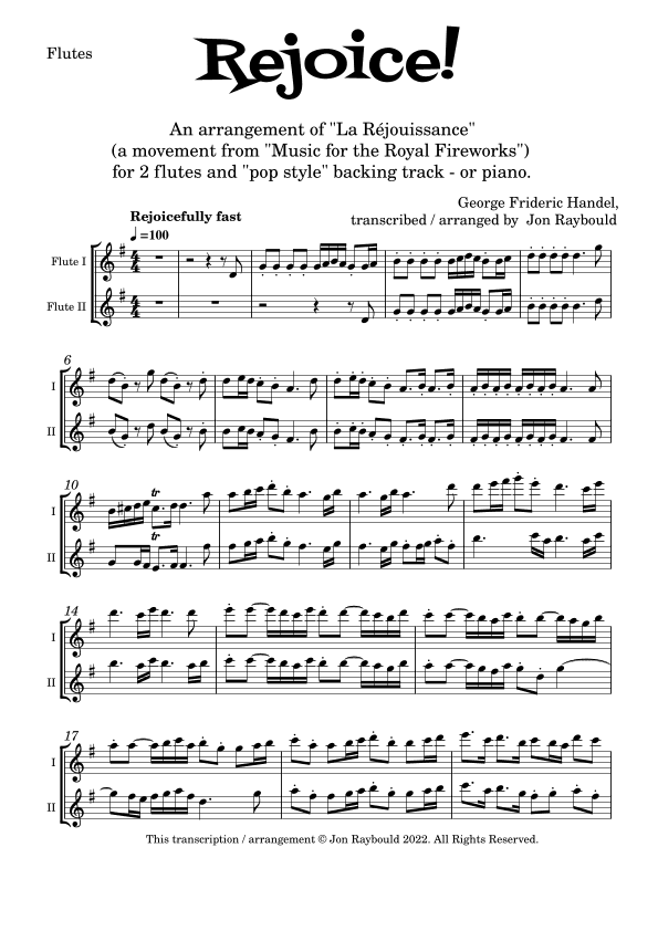 REJOICE! for two flutes (arr. Jon Raybould)