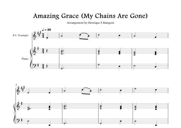 Amazing Grace (My Chains Are Gone) (arr. Henrique F Mangoni)