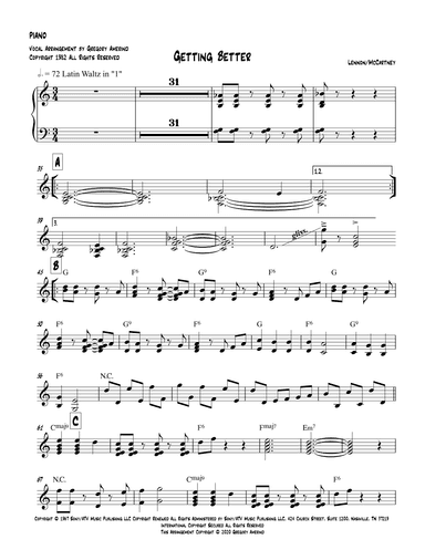 Getting Better (arr. Gregory Amerind)