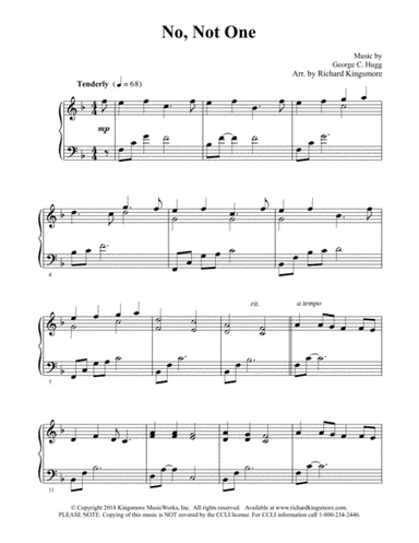 No Not One (arr. Richard Kingsmore)