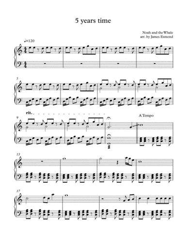 5 Years Time (arr. James Esmond)