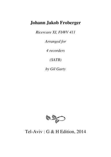 Ricercare no.11, FbWV 411 (arr. Gil Garty)