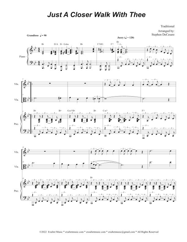 Just A Closer Walk With Thee (Duet for Violin and Viola) (arr. Stephen DeCesare)