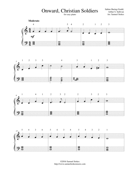 Onward, Christian Soldiers - for easy piano (arr. Samuel Stokes)