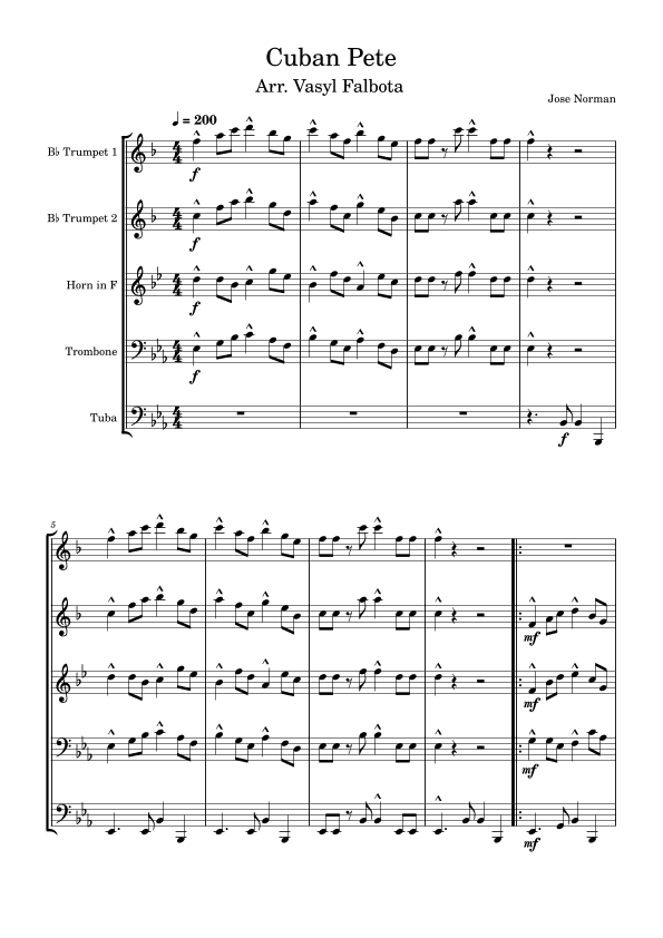 Cuban Pete (arr. Vasyl Falbota)