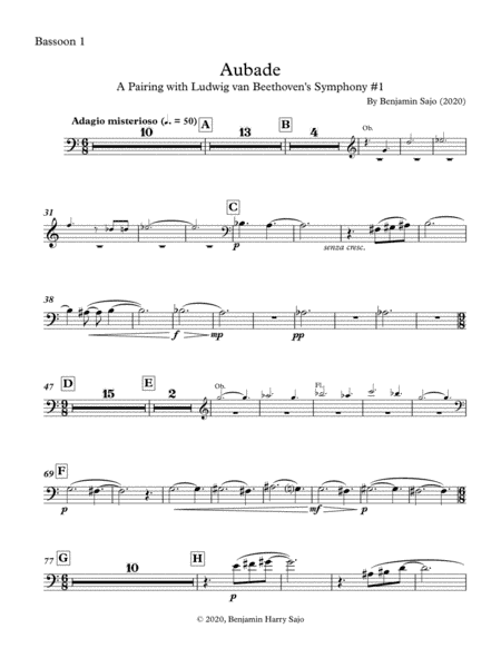 Aubade: A Pairing with Beethoven's Symphony #1 - Bassoon 1