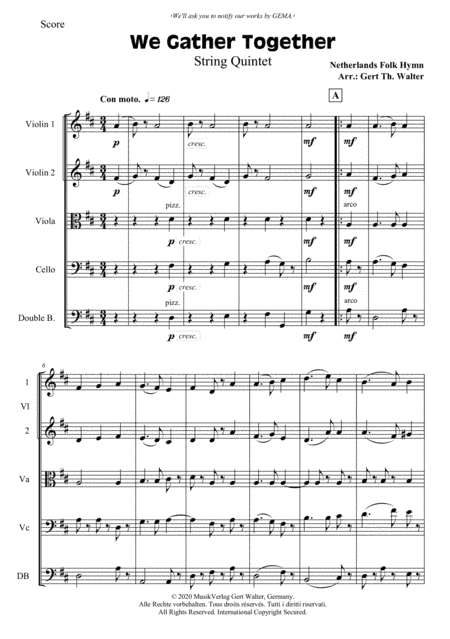 We Gather Together (arr. Gert Th. Walter)