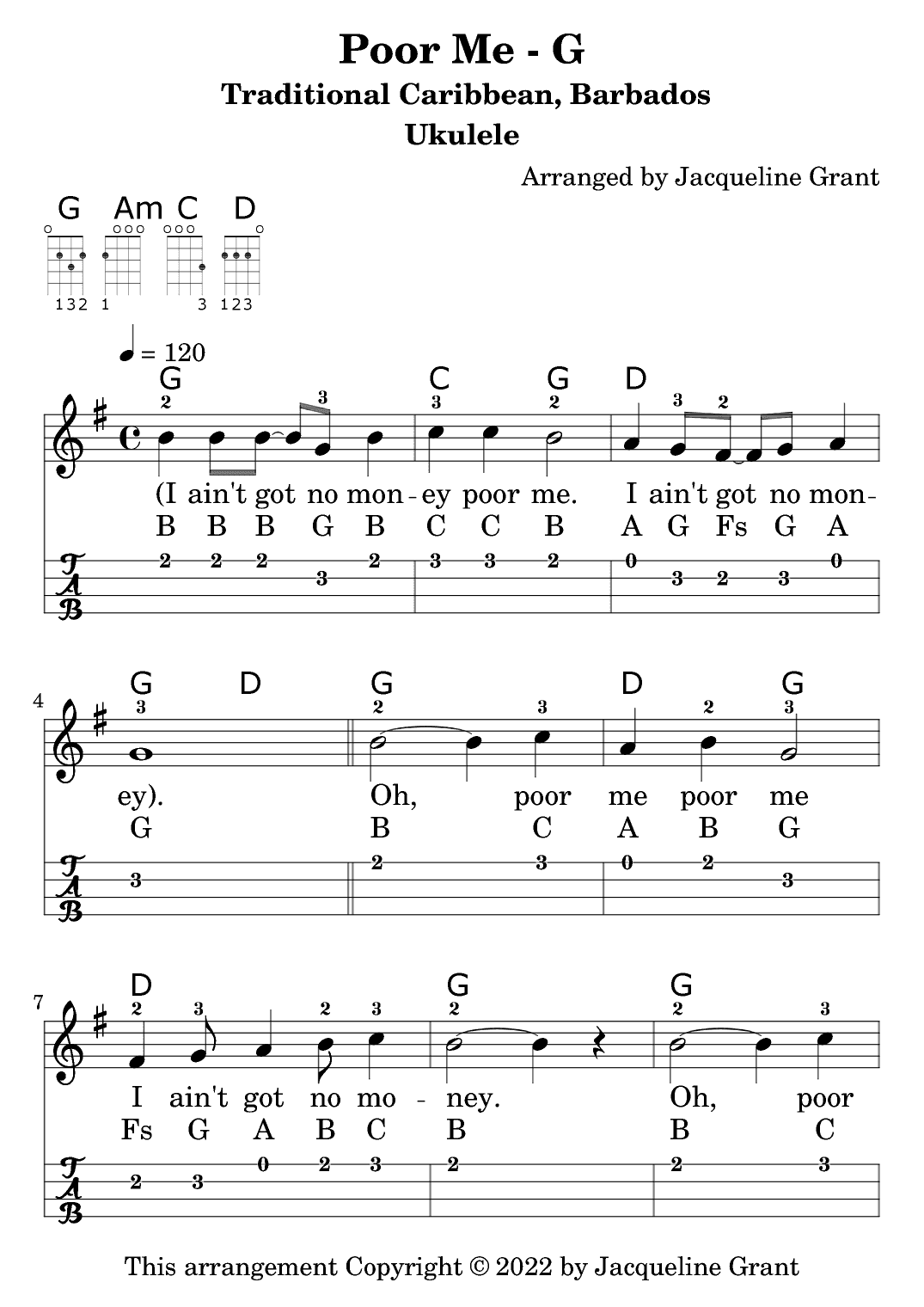 Poor Me (arr. Jacqueline Grant)