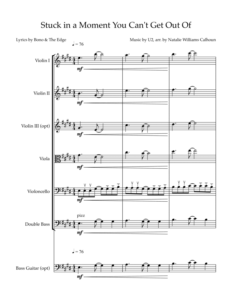 Stuck In A Moment You Can't Get Out Of (arr. Natalie Williams Calhoun)
