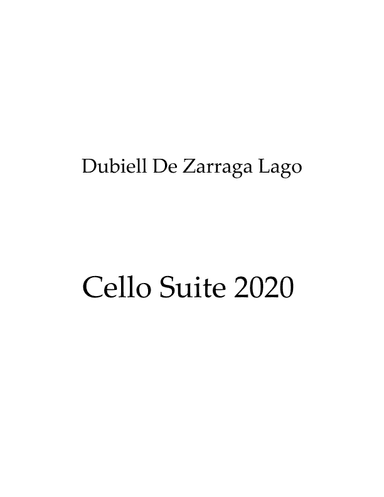Cello Suite 2020 Op.146