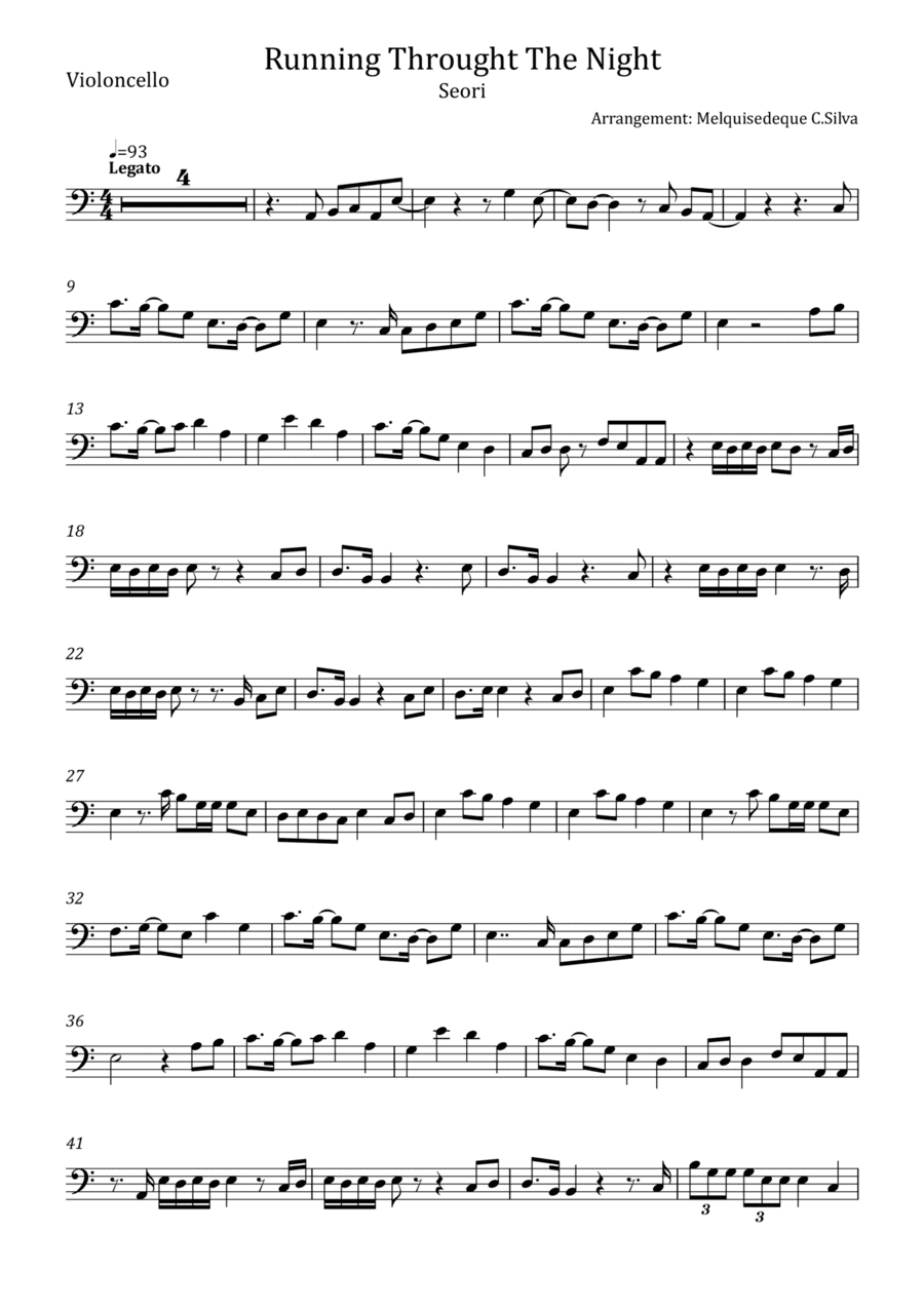 Running Through The Night (arr. Melquisedeque C.Silva)