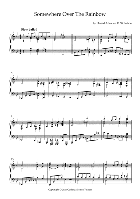 Over The Rainbow (arr. Daniel Nicholson)