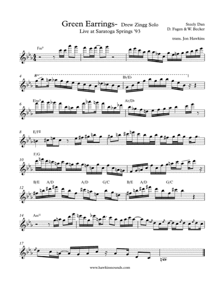 Green Earrings (arr. Jonathan Hawkins)