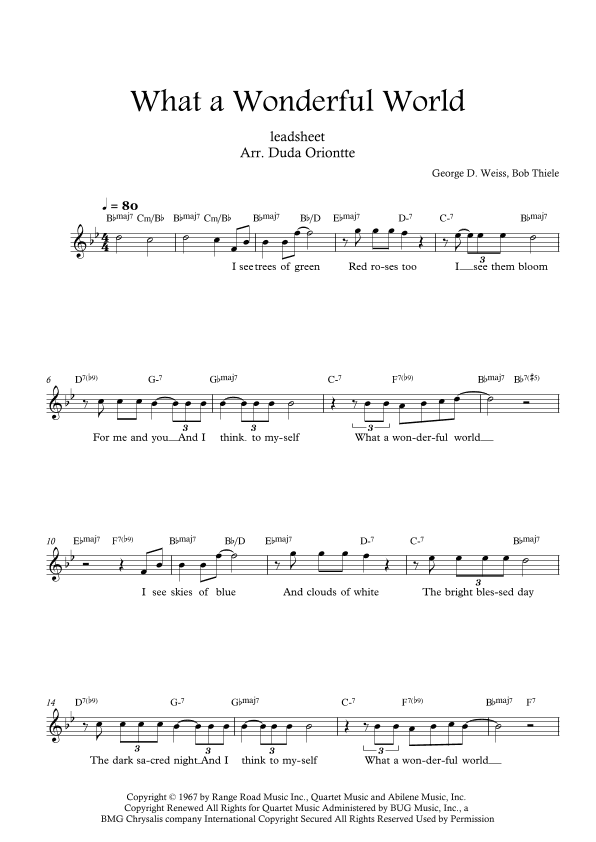 What A Wonderful World (arr. Duda Oriontte)