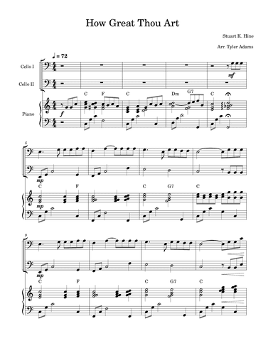 How Great Thou Art (Cello Duet and Piano) (arr. Tyler Adams)