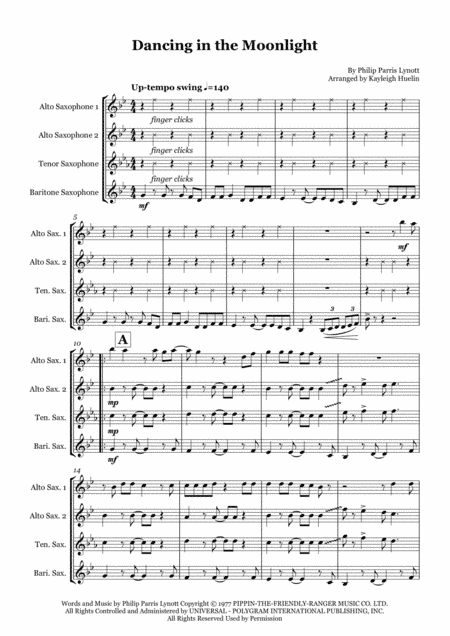 Dancing In The Moonlight (arr. Kayleigh Huelin)