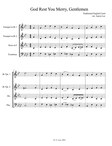 God Rest You Merry, Gentlemen (a chorale for brass quartet) (arr. Aaron Lee)